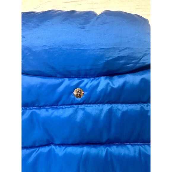 Lily Pulitzer Allie Packable Down Puffer Vest Brewster Blue Gold Zipper Size M - Picture 12 of 12